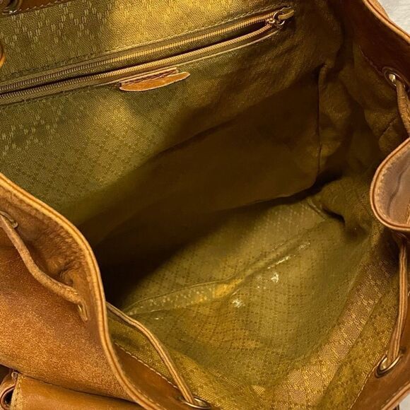 Authentic Gucci Brown Leather Bamboo Accent Mini Backpack / Large Purse *FLAWS* - Picture 9 of 12